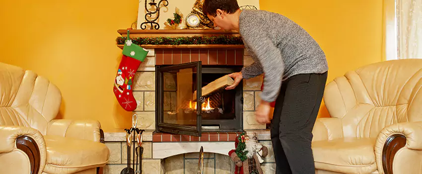 Rusted Metal Fireplace Restoration in Oro Valley, Arizona
